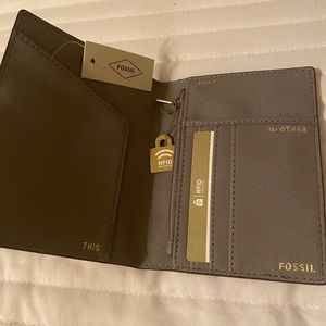 Pink leather passport travel case